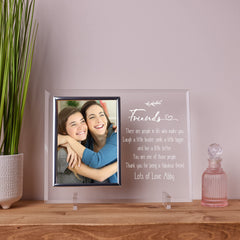 Personalised Friends Engraved Glass Photo Frame In Lined Gift Box