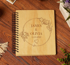 Personalised Wedding or Anniversary Wooden Photo Album Engraved Gift