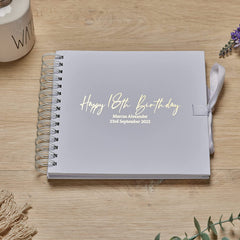 Personalised Any age Birthday Scrapbook, Guest Book or Photo Album Gift 16th, 18th, 21st, 30th, 40th, 50th, 60th, 70th, 80th