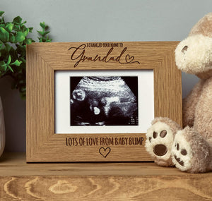 I Changed Your Name To Grandad Baby Scan Announcement Photo Frame - ukgiftstoreonline