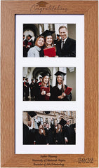 Personalised Graduation Year Keepsake Wooden Triple Photo Frame Engraved