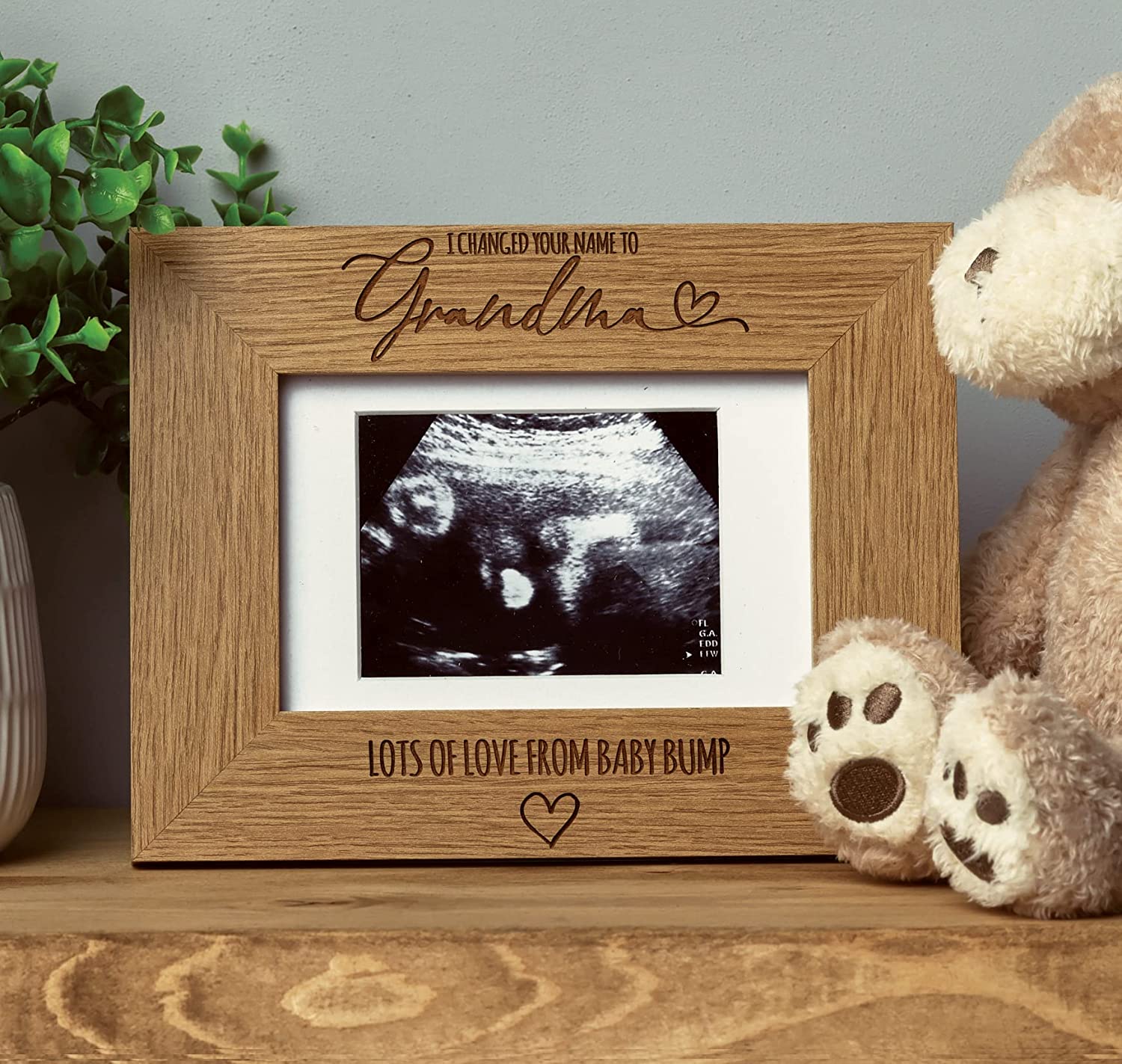 I Changed Your Name To Grandma Baby Scan Announcement Photo Frame - ukgifstoreonline