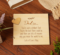 Personalised Dad Sentiment Scrapbook or Photo Album Gift