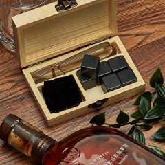 Personalised Whisky Stones | Whiskey Gift Set | Gift Sets For Men | Ice Cubes With Initial