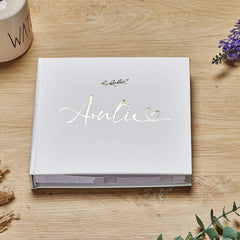 Auntie Photo Album With Leaf Design Gift For 50 x 6 by 4 Photos Gold Print