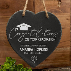 ukgiftstoreonline Personalised Graduation Congratulations Gift Slate Heart Engraved