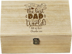 Personalised Large Wooden Best Dad In The World Memory Keepsake Gift