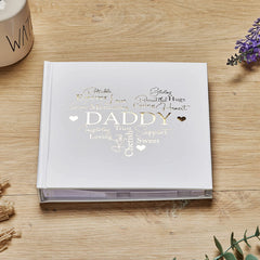 Daddy Photo Album Gift For 50 x 6 by 4 Photos Gold Script Print