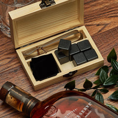 Personalised 80th Birthday Whisky Stones In Engraved Gift Box