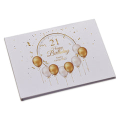 Personalised Large A4 21st Birthday Linen Guest Book Hard Cover 80 Pages