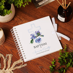 Personalised Baptism Blue Cross Guestbook Scrapbook Photo Album
