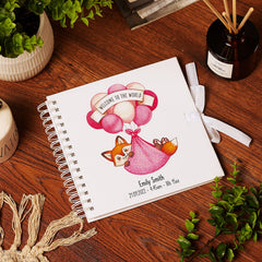 Personalised Baby Girl Scrapbook Photo Album With Fox Welcome To The World
