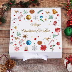 Personalised Christmas Eve Box With Decorative Design