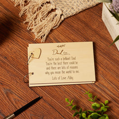 Personalised Dad Sentiment Scrap Book Guest Book Or Mini Album