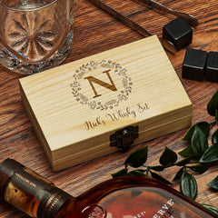 Personalised Whisky Stones | Whiskey Gift Set | Gift Sets For Men | Ice Cubes With Initial