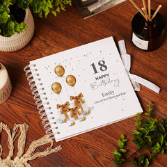 Personalised 18th Birthday Guest Book Scrapbook or Album Gold Presents