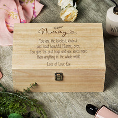 Personalised Large Wooden Mummy Sentiment Memory Keepsake Gift