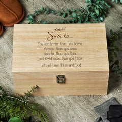 Personalised Large Wooden Son Sentiment Memory Keepsake Gift