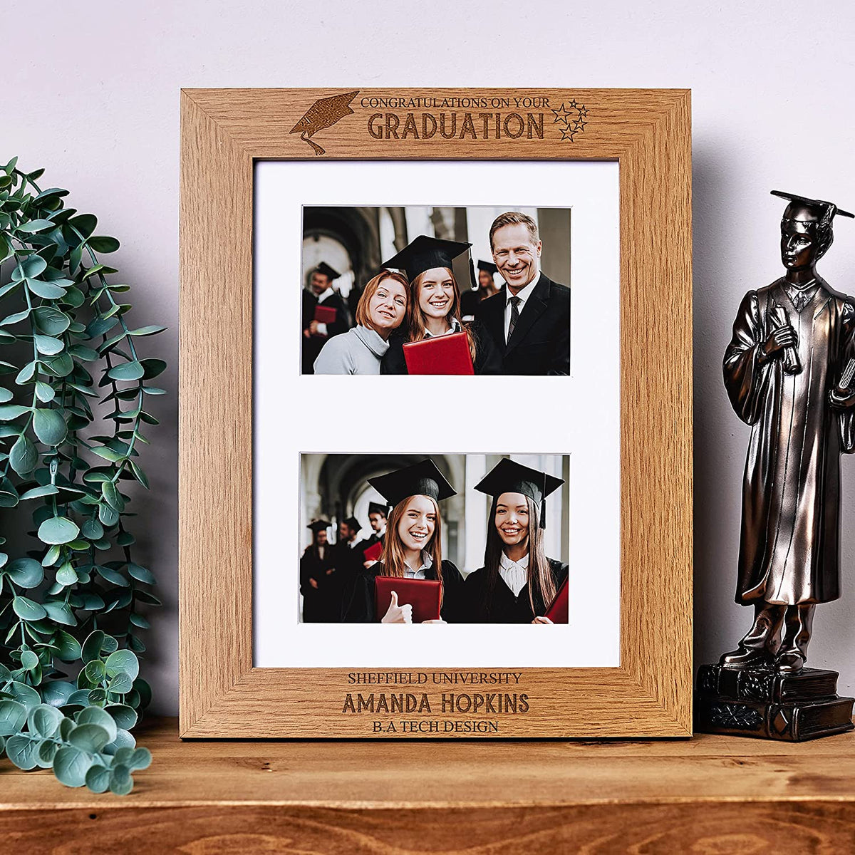 Personalised Graduation Congratulations Double Landscape Photo Frame C28-A4-23