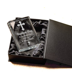 ukgiftstoreonline Personalised Baptism Day Crystal Book Ornament Keepsake Gift In Box