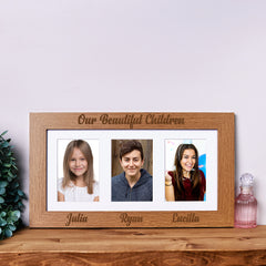 ukgiftstoreonline Our Children Personalised Triple picture photo frame 6"x4"