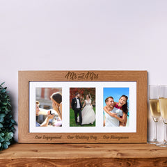 Mr and Mrs Wedding Engagement & Honeymoon picture photo frame 6"x4"