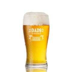 Best Dad Gets Promoted To Grandad Personalised Engraved Beer Glass