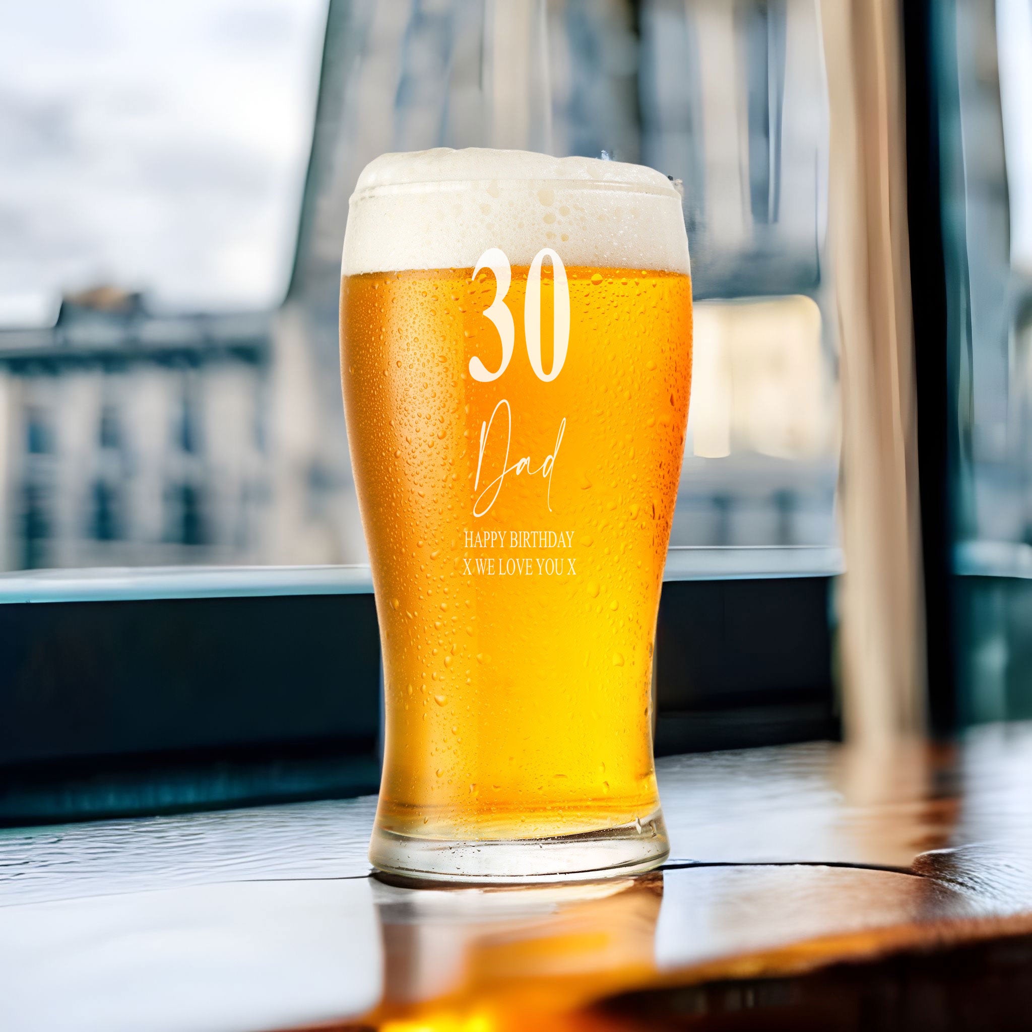 Engraved Personalised 18th Birthday Pint Beer Glass – Signature Design, Gift Boxed, UK Made