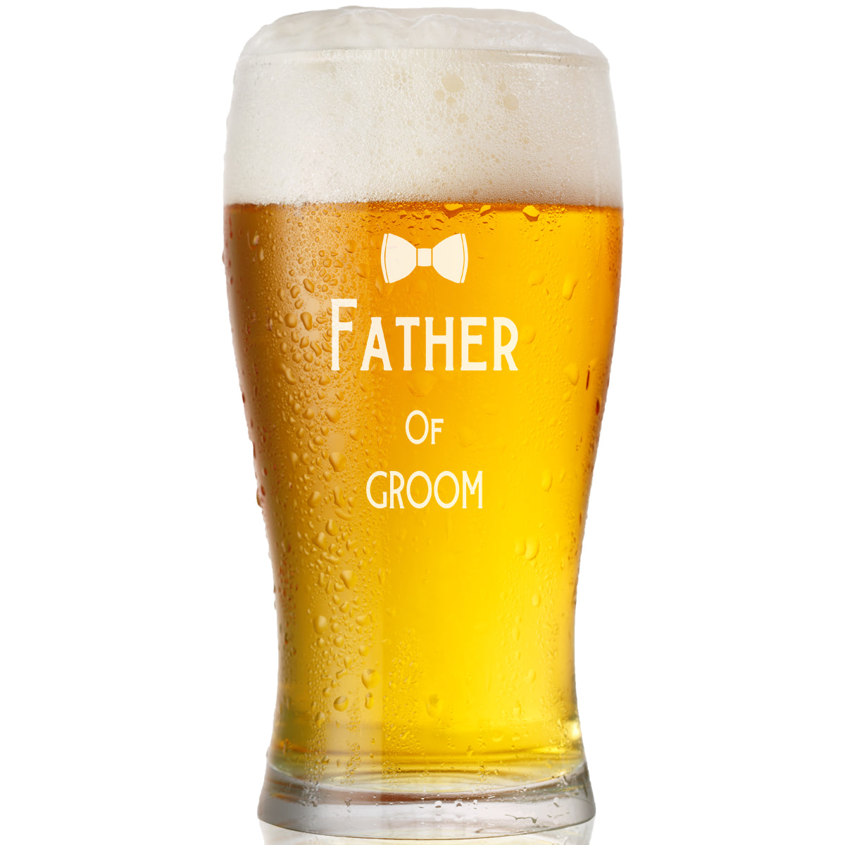 Personalised Father of The Groom 1 Pint Tulip Beer Glass Gift