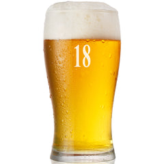 Engraved Personalised 18th Birthday Signature Pint Beer Glass Gift Boxed