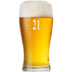 Engraved Personalised 21st Birthday Signature Pint Beer Glass Gift Boxed