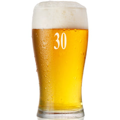 Engraved Personalised 30th Birthday Signature Pint Beer Glass Gift Boxed