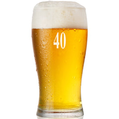 Engraved Personalised 40th Birthday Signature Pint Beer Glass Gift Boxed