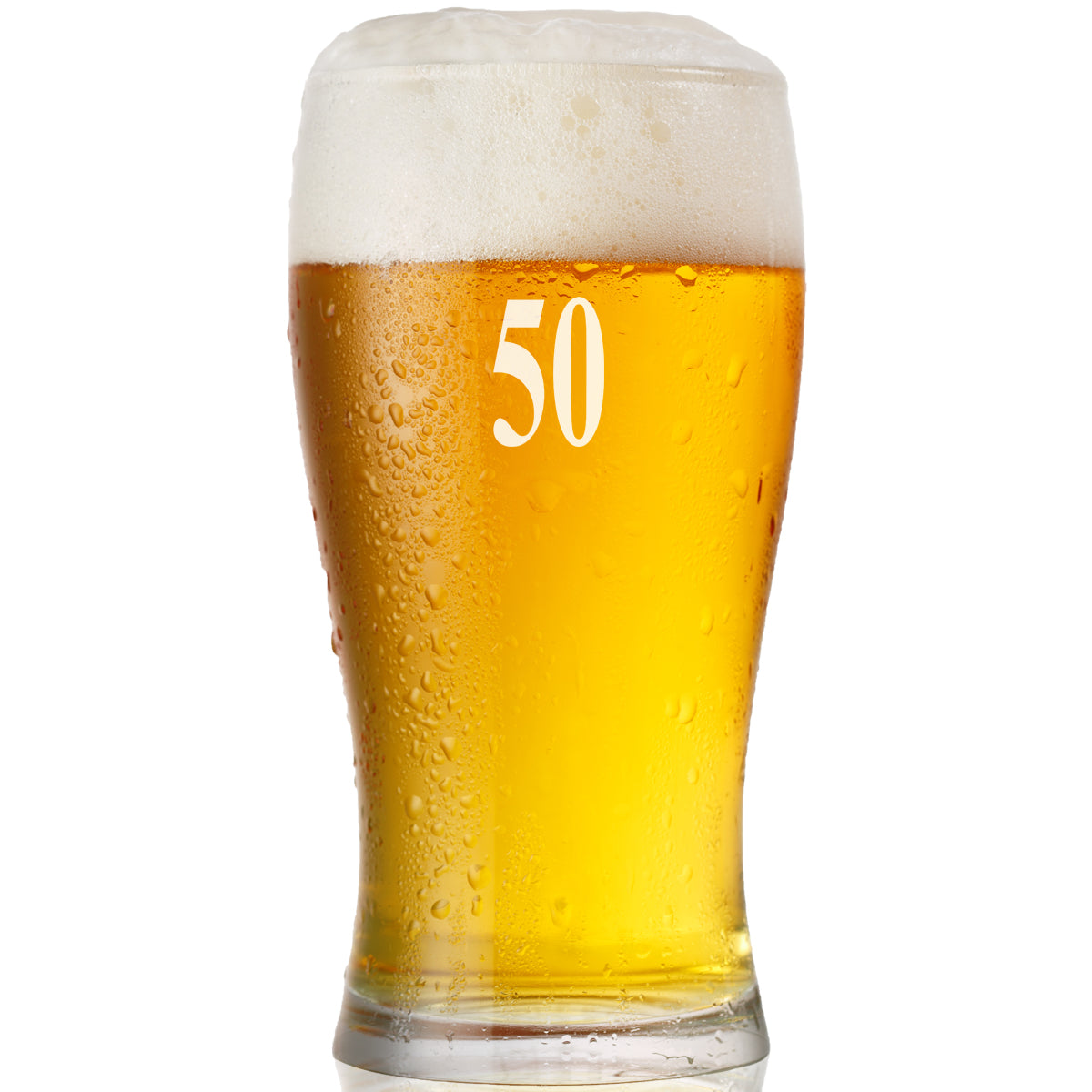 Engraved Personalised 50th Birthday Signature Pint Beer Glass Gift Boxed