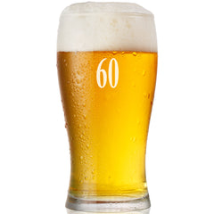 Engraved Personalised 60th Birthday Signature Pint Beer Glass Gift Boxed