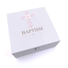 ukgiftstoreonline Personalised Baptism ornate cross Keepsake Wooden Box
