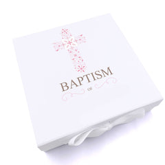 ukgiftstoreonline Personalised Baptism ornate cross Keepsake Memory Box