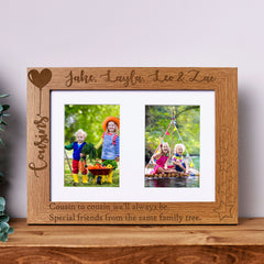 ukgiftstoreonline Personalised Cousins Double Wooden Photo Frame Gift