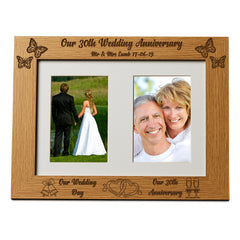Personalised Our 30th Anniversary Double Wooden Photo Frame Gift