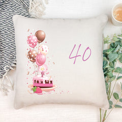 Personalised 40th Birthday For Her Cushion Gift