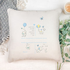 Personalised Baby Boy Elephants Design Cushion Gift
