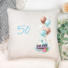 Personalised 50th Birthday For Him Cushion Gift