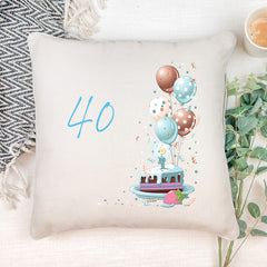 Personalised 40th Birthday For Him Cushion Gift