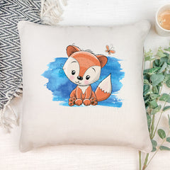 Personalised Baby Boy Cute Fox Design Cushion Gift