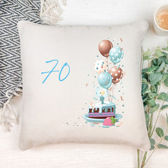 Personalised 70th Birthday For Him Cushion Gift