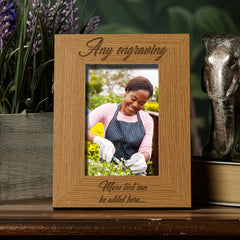 Personalised Wooden Photo 4 x 6 Frame Custom Engraved Any Message