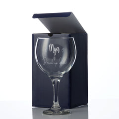 Personalised Gin Glass Gift with Name and Drink in Swirly Font Cocktail Glass