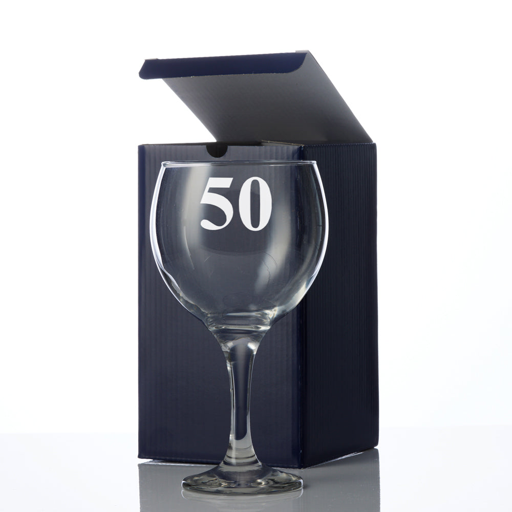 Personalised 50th Birthday Gin and Tonic Glass with Name and Sentiment Gift for Her