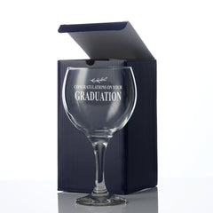 Personalised Graduation Gin and Tonic or Cocktail Glass with Name Gift Boxed