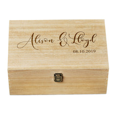 Wooden Personalised Keepsake Memory Box Box Wedding Anniversary